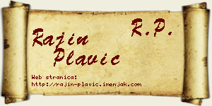 Rajin Plavić vizit kartica